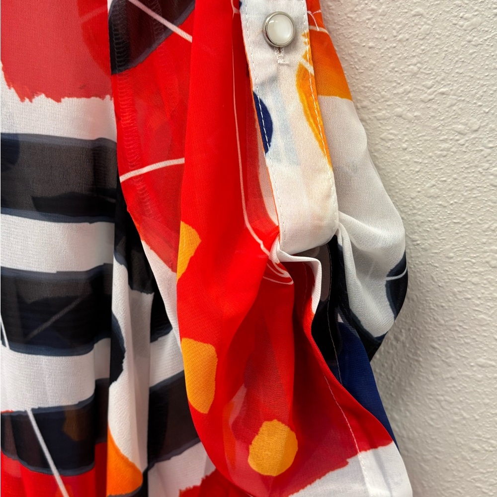 RADZOLI Colorful Abstract Button-Up Blouse - Picture 3 of 5